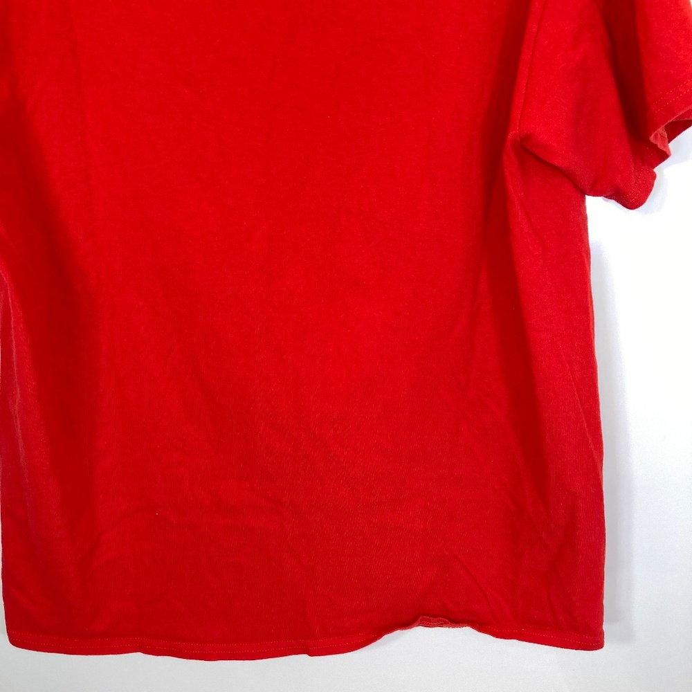 Disney Santa Mickey Mouse Shirt Sz L Red Short Sleeve Ugly Sweater Look - Picture 12 of 12